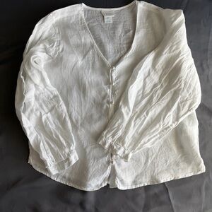 Cynthia Rowley 100% Linen Shirt Women’s Button Front Lightweight Top Size L